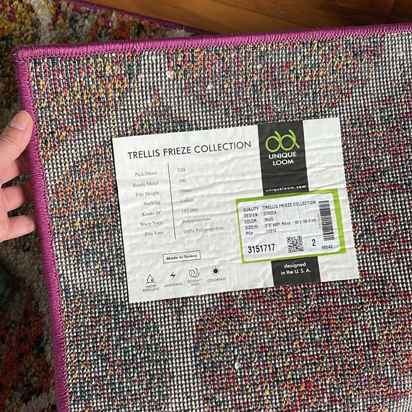 Like New Unique Loom Colorful Patterned Runner Rug - Picture 5 of 6